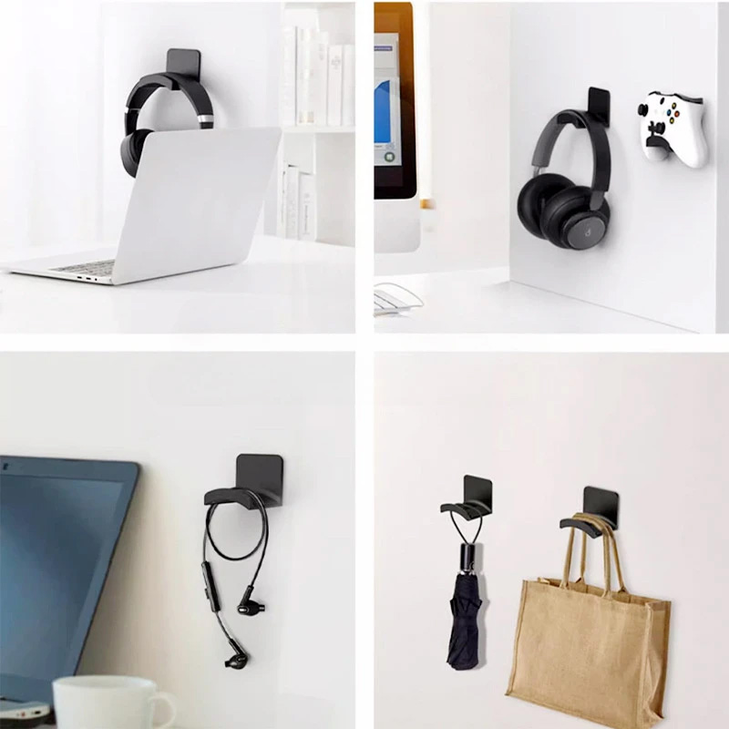 4Pcs Black Adhesive Headphone - Headphone Stand Desk recension och pris