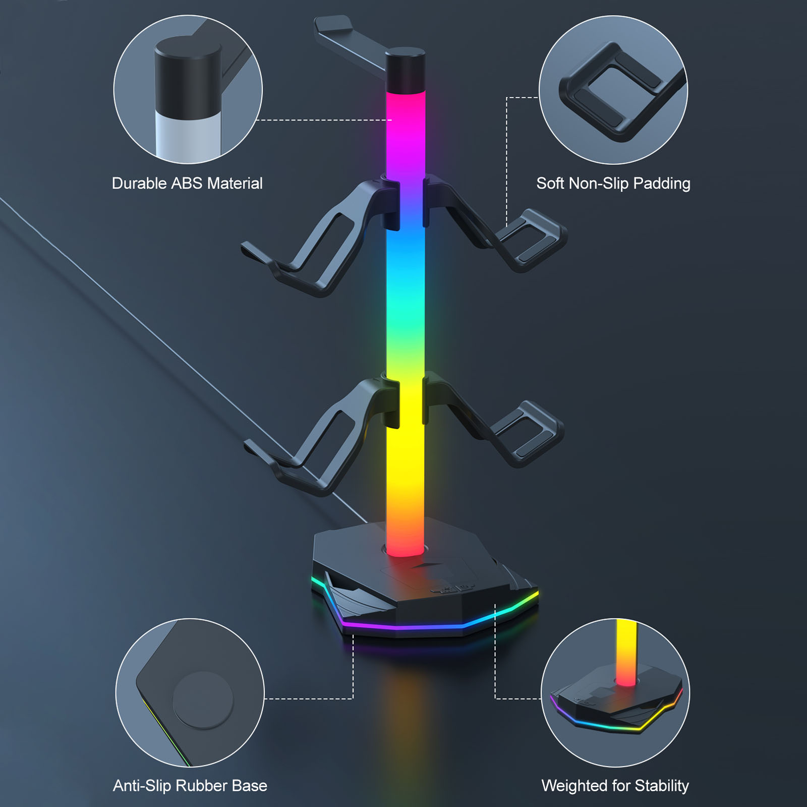 Headset Controller Display Sta - Gaming Headset Rgb recension och pris
