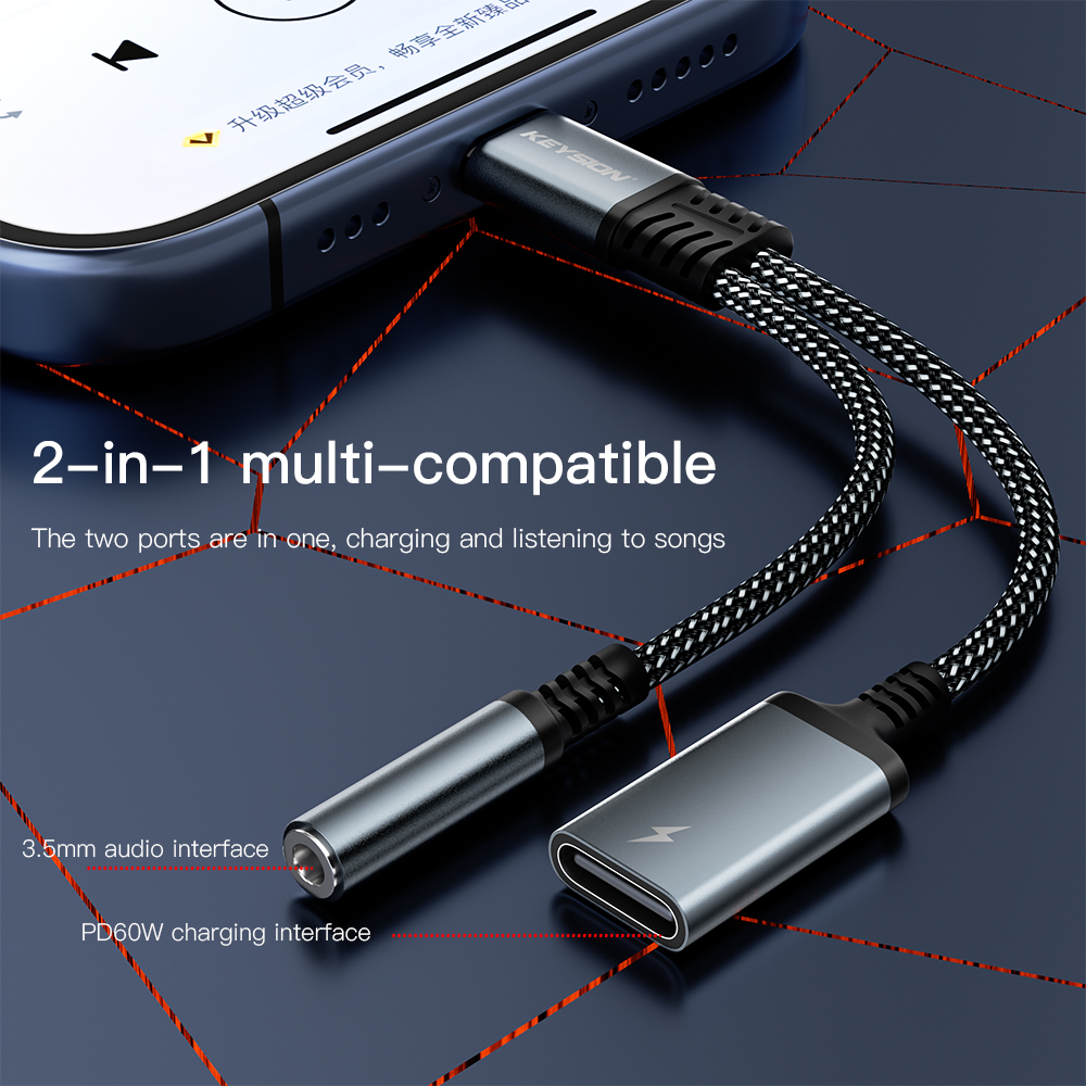 KEYSION 2 in 1 Type C to 3.5mm - Earphone Splitter Jack recension och pris