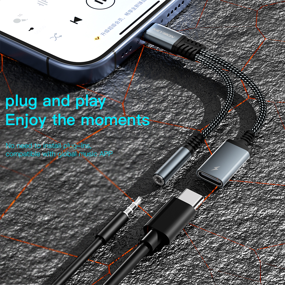 KEYSION 2 in 1 Type C to 3.5mm - Earphone Splitter Jack recension och pris